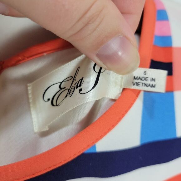 Eliza J Colourblock Graphic Tunic 3/4 Sleeve Dress - Picture 9 of 13